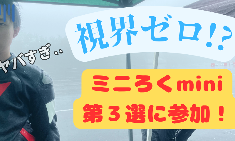 視界ゼロ?波乱のミニろくmini~第3戦~